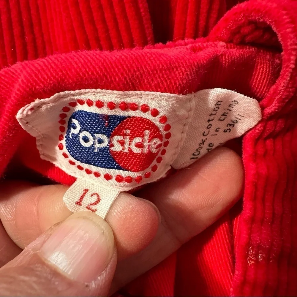 Vintage 70’s/80’s Popsicle Red Corduroy Overalls size 12 months